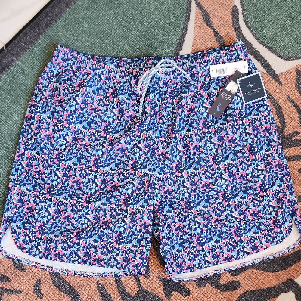 Tailorbyrd Blue and Pink Swim Trunks